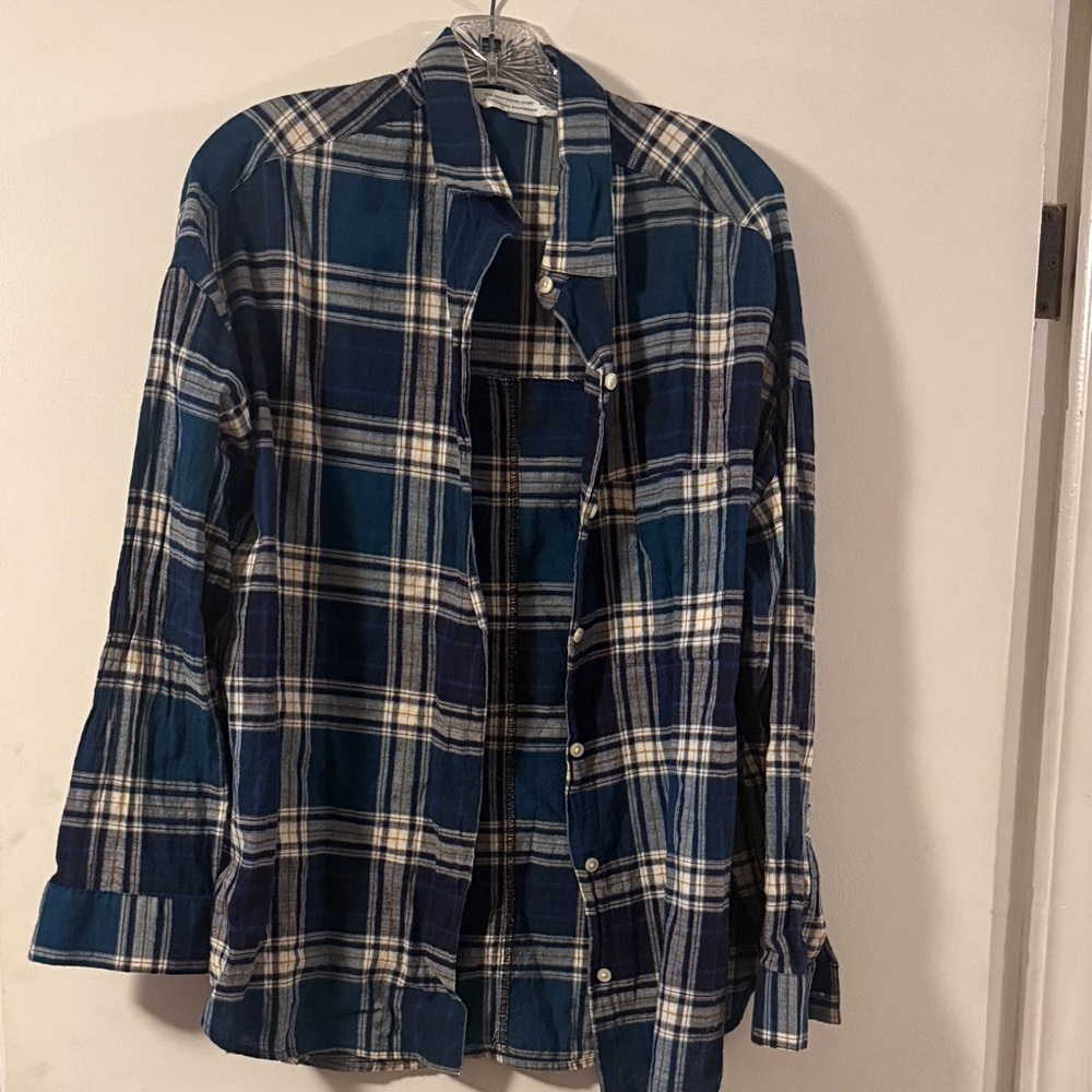 Old Navy Blue Plaid Women's Top